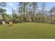 Expansive backyard with a lush green lawn, framed by mature trees, offering plenty of space for outdoor activities at 3405 Painswick Rd, Johns Island, SC 29455