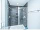 Modern shower featuring stylish black subway tile, sleek glass door, and a shower head at 3405 Painswick Rd, Johns Island, SC 29455