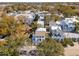 An aerial view shows multiple homes and buildings surrounded by fall foliage and trees at 402 Rose Wilder Ln, Mount Pleasant, SC 29464