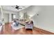 Stylish living room features hardwood floors, ceiling fan, and modern decor at 4162 Club Course Dr, North Charleston, SC 29420