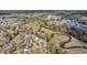 An aerial view captures houses near winding creeks, marshes, and lush green forest at 8585 Refuge Pointe Cir, North Charleston, SC 29420