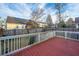 The wood deck has a view of the backyard with a wood fence surrounding the perimeter at 8849 Kellum Dr, North Charleston, SC 29420