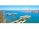 Aerial view of a boat dock near the waterfront, offering convenient access to boating and scenic views at 94 W 2Nd St, Folly Beach, SC 29439