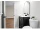 Bathroom featuring a modern vanity with an arched mirror and tile flooring at 113 Harter Dr, Summerville, SC 29485