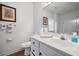 Well-lit bathroom features a single vanity sink, wood floors and lots of open space at 144 St Phillips Row, Summerville, SC 29485