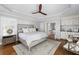 Spacious main bedroom boasts a ceiling fan, hardwood floors, and wet bar at 1464 Dupree Creek Rd, Awendaw, SC 29429