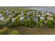 Aerial view of waterfront homes surrounded by mature trees, near the Charleston harbor at 1543 Wando Landing St, Charleston, SC 29492