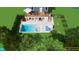 Artistic rendering of a backyard oasis with a stunning pool, deck, and landscaping at 1543 Wando Landing St, Charleston, SC 29492