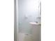 Powder room featuring single sink vanity, open floor space, updated paint, and modern fixtures at 16 Baldwin Ln, Green Pond, SC 29446