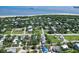 Expansive aerial shot of a charming residential neighborhood with beach views and lush green landscape at 1714 Middle St, Sullivans Island, SC 29482