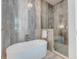 Sleek bathroom featuring a stylish freestanding tub and walk-in shower at 1714 Middle St, Sullivans Island, SC 29482