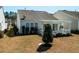 An aerial image showcasing the property's backyard featuring a pergola-covered patio at 192 Sea Lavender Ln, Summerville, SC 29486