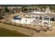 Overhead shot of the clubhouse showing parking, landscaping, and beautiful view at 192 Sea Lavender Ln, Summerville, SC 29486