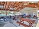 Under the soaring roof of this pool pavilion are picnic tables and ceiling fans for a cool, comfortable time at 202 N Light Way, Summerville, SC 29486