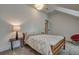 Bright bedroom showcases an ambient lamp on a side table next to the bed and a comfy red chair creating a relaxing atmosphere at 2028 Ironstone Aly, Charleston, SC 29407