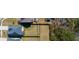Aerial view looking down at backyard showing lawn and wooded area at 221 Waning Way, Charleston, SC 29492