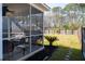Relaxing screened-in porch has comfortable seating and views of the backyard at 221 Waning Way, Charleston, SC 29492