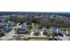 Stunning aerial view of home with a lovely pond and lush green trees at 2305 Sturgeon, Johns Island, SC 29455