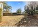 Expansive backyard with grass, lush trees, a wood fence, and bright skies at 2461 Fulford Ct, Mount Pleasant, SC 29466