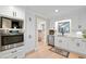 Kitchen featuring white cabinets, stainless steel appliances, and hardwood floors at 316 Anadale Ct, North Charleston, SC 29418