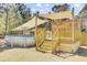 Backyard above-ground pool features a wooden deck and canopy, offering an inviting outdoor retreat at 3473 Plow Ground Rd, Johns Island, SC 29455