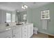 Bright bathroom with a double vanity, large mirror, and ample cabinet space at 3545 Rookwood Pl, Johns Island, SC 29455