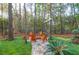 Inviting backyard featuring a fire pit with Adirondack chairs, perfect for outdoor gatherings at 635 Fair Spring Dr, Charleston, SC 29414