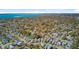 Panoramic aerial view of a charming residential neighborhood, lush greenery, and stunning ocean views at 744 Gate Post Dr, Mount Pleasant, SC 29464