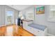 Charming home office with built-in desk, storage, and access to a private balcony at 744 Gate Post Dr, Mount Pleasant, SC 29464
