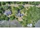 Bird's eye view of waterfront homes with private docks and lush greenery and a marsh view beyond at 8704 Middleton Point Ln, Edisto Island, SC 29438