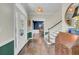 Inviting entryway with hardwood floors and staircase at 8704 Middleton Point Ln, Edisto Island, SC 29438