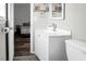 Neutral bathroom with updated vanity and tiled floors at 103 Sprucewood Dr, Summerville, SC 29485