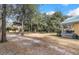 Spacious backyard with mature trees, offering a serene outdoor living space and shade at 104 Gervais St, Walterboro, SC 29488