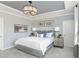 Serene main bedroom with a tray ceiling, recessed lighting, and coordinating decor at 116 Royal Cainhoy Way, Huger, SC 29450