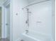 Clean white shower with subway tile surround and brushed nickel fixtures at 1427 Shell Fish Ct, Mount Pleasant, SC 29466