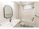 This bathroom features black hardware, a single sink vanity, and a shower-tub combination at 143 Harvest Way, Walterboro, SC 29488