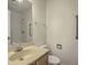 Well-lit bathroom featuring a single vanity, toilet, and shower/tub combo with accessibility features for convenience at 158 Commons Way, Goose Creek, SC 29445