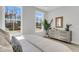 Comfortable bedroom with dual windows for ample light, neutral gray color scheme, and modern dresser at 159 Cantona Dr, Summerville, SC 29483