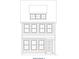 Detailed elevation of a two-story home design, showing window and door placements at 161 Cantona Dr, Summerville, SC 29483