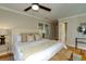 Bedroom featuring hardwood floors, a ceiling fan, and bright natural lighting at 1886 Capri Dr, Charleston, SC 29407