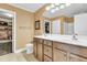 Spacious bathroom features double vanity and a doorway leading to the closet at 233 Old Carolina Dr, Goose Creek, SC 29445