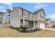 Attractive two-story home featuring brick accents, a well-kept lawn, and a welcoming front porch area at 233 Old Carolina Dr, Goose Creek, SC 29445