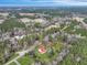 Stunning aerial view of a charming home featuring a bright red roof and a spacious yard surrounded by lush greenery at 242 Weathers Farm Rd, Bowman, SC 29018