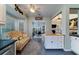 Inviting kitchen with an island and access to a cozy living space and breakfast nook at 3425 Oxfordshire Ln, Mount Pleasant, SC 29466