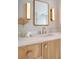 Bright bathroom featuring a sink with a modern vanity and marble countertop with gold finishes at 40 Pitt St, Charleston, SC 29401