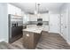 Modern kitchen with white cabinets, stainless steel appliances, and center island at 413 Renau Blvd, Summerville, SC 29483