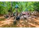 Community playground with swing set, slide, climbing tower, and other play equipment, all in a natural wooded setting at 4159 Rising Tide Dr, Summerville, SC 29485