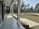 Spacious front porch with white columns, brick steps, and a view of the expansive front yard at 85 Prestwick Pl, Walterboro, SC 29488