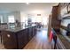 Kitchen area with a granite island and stainless steel appliances at 112 Edisto Crossing Ct, Ridgeville, SC 29472