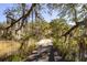 Scenic marsh view featuring a charming boardwalk framed by trees and Spanish moss, offering a peaceful retreat at 1420 Polly Point Rd, Wadmalaw Island, SC 29487